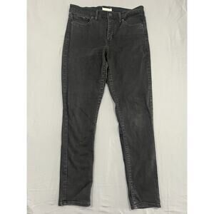 Levi's 311 Shaping Jeans Womens 31x30 Black Dark Wash Denim Mid Rise Skinny Leg